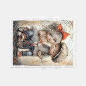 Zachte fleece deken met afbeelding van fietsen mak (Voorkant (Horizontaal))