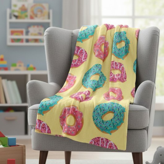 Zachte Fleece Deken met Lief Donut Motief