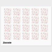 Zachte Flirterige Lint Kerststicker Vierkante Sticker (Vel)