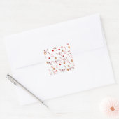 Zachte Flirterige Lint Kerststicker Vierkante Sticker (Envelop)