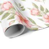 Zachte Floral Cadeaupapier (Rol Hoek)