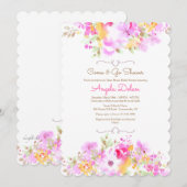 Zachte Floral, kom en ga Vrijgezellenfeest Kaart (Voorkant / Achterkant)