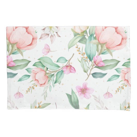 Zachte Floral Kussensloop (Voorkant-Links)