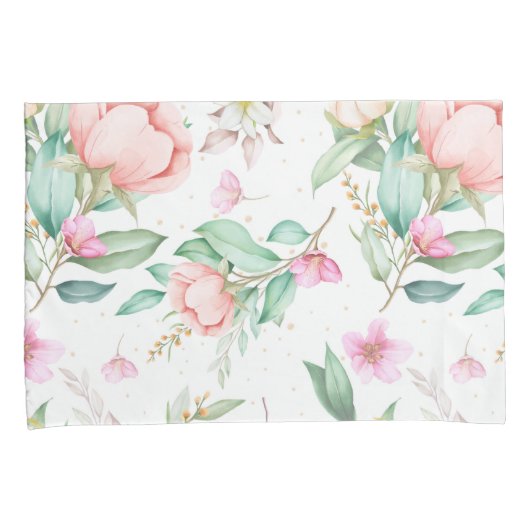 Zachte Floral Kussensloop (Voorkant-Rechts)