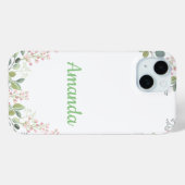 Zachte Floral met bladeren en kleine boedende bloe Case-Mate iPhone Case (Achterkant (horizontaal))