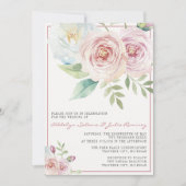 Zachte Floral Romantic Greenery Pink Mauve Wedding Kaart (Voorkant)