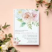 Zachte Floral Romantic Greenery Pink Mauve Wedding Kaart