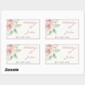 Zachte Floral Romantic Greenery Pink Mauve Wedding Rechthoekige Sticker (Vel)