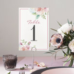 Zachte Floral Romantic Greenery Wedding Table Numb Kaart<br><div class="desc">Deze lijstaantallen coördineren perfect met het Zachte collectie van Floral.</div>