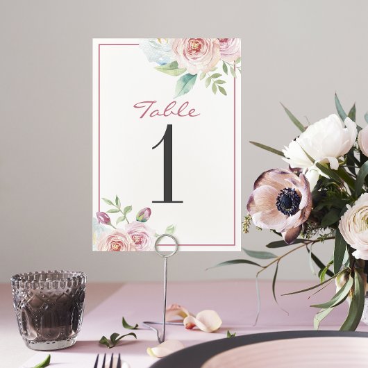Zachte Floral Romantic Greenery Wedding Table Numb Kaart
