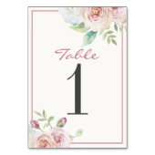 Zachte Floral Romantic Greenery Wedding Table Numb Kaart (Achterkant)