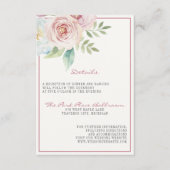 Zachte Floral Romantic Pink Greenery Mauve Wedding Informatiekaartje (Voorkant)