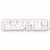 Zachte Floral roze paaswijn-Sticker Sticker (Voorkant)