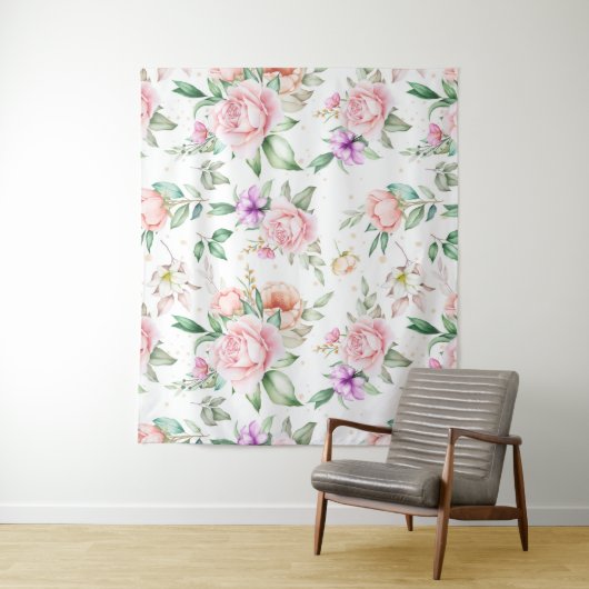 Zachte Floral Wandkleed (In situ)