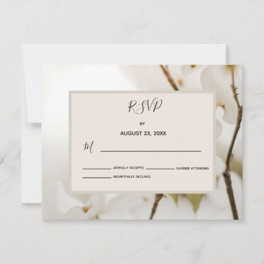 Zachte Floral Wedding RSVP-reactiekaart RSVP Kaartje (Voorkant)