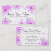 *~* Zachte Florale Abstracte Moderne Waterverf Visitekaartje (Voorkant / Achterkant)