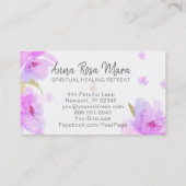 *~* Zachte Florale Abstracte Moderne Waterverf Visitekaartje (Achterkant)