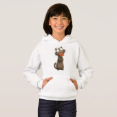 Zachte Fluffy Kat met een Bloem Grappig Dieren Mot (Voorkant volledig)