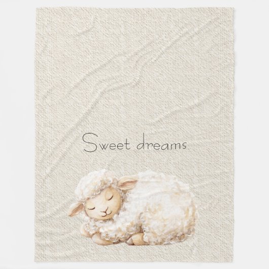 Zachte Fluffy Slapende Schaap Fleece Deken (Voorkant)
