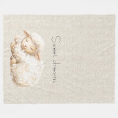 Zachte Fluffy Slapende Schaap Fleece Deken (Voorkant (Horizontaal))