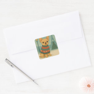 Zachte Franse Bulldog Kerstmis in Parijs Sticker