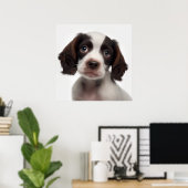 Zachte Franse Spaniel Puppy Hond Portret Poster (Thuiskantoor)