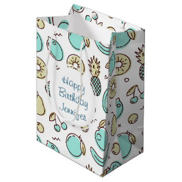 Zachte Fruit Patroon Zomerlijke Lijntekening Verja Medium Cadeauzakje