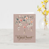 Zachte Funky Floral Strings Pure Heart Kaart (Gele Bloem)