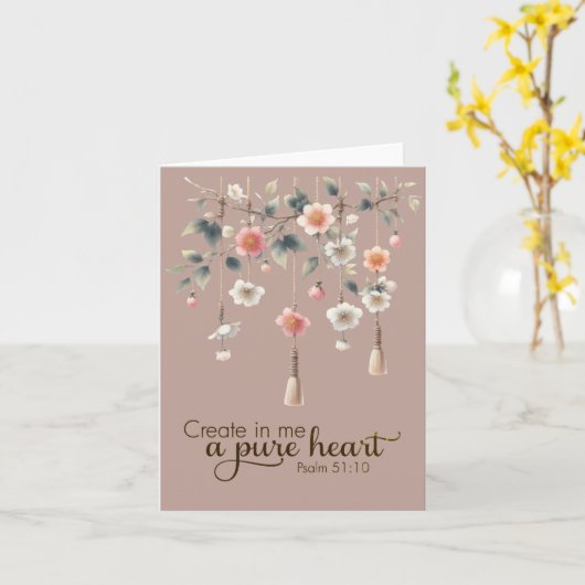 Zachte Funky Floral Strings Pure Heart Kaart (Gele Bloem)