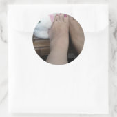 ZACHTE FUZZY VOETEN RONDE STICKER (Tas)