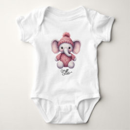 Zachte Gebreide Baby Olifant Romper