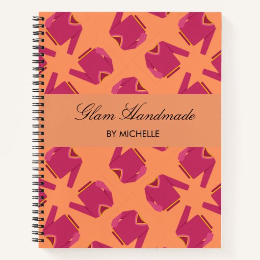 Zachte gebreide roze truien bedrijf notitieboek (Voorkant)