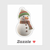Zachte Gebreide Sneeuwman Sticker (Vel)