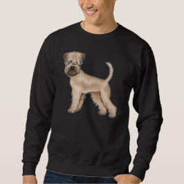 Zachte gecoate tarwedrager beige cartoon hond trui