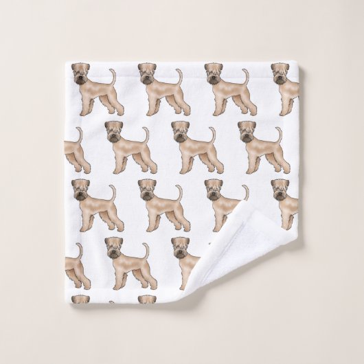 Zachte gecoate tarwedrager cartoon hondenpatroon bad handdoek (Wasdoekje)