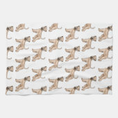 Zachte gecoate tarwedrager cartoon hondenpatroon theedoek (Horizontaal)