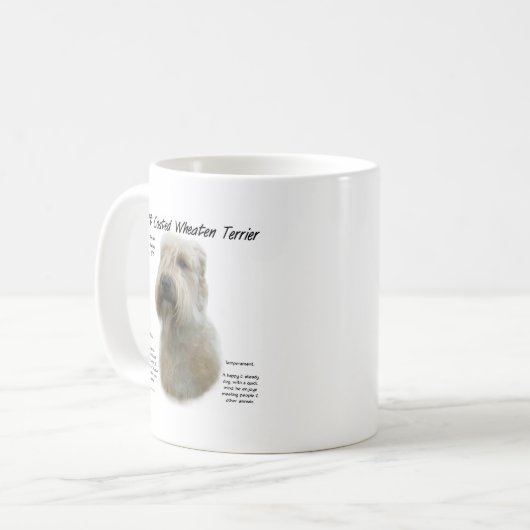 Zachte gecoate tarwedrager Geschiedenis Ontwerp Koffiemok (Voorkant links)