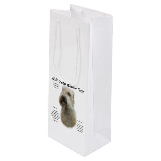 Zachte gecoate tarwedrager Geschiedenis Ontwerp Wijn Cadeautas (Voorkant Gekanteld)