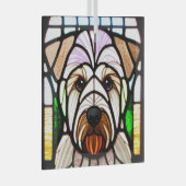 Zachte gecoate tarwedrager "Glas in lood" Glas Ornament (Voorkant Rechts)