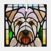 Zachte gecoate tarwedrager "Glas in lood" Glas Ornament (Achterkant)