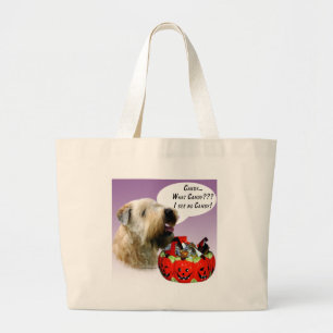 Zachte gecoate tarwedrager Halloween Snoep Grote Tote Bag