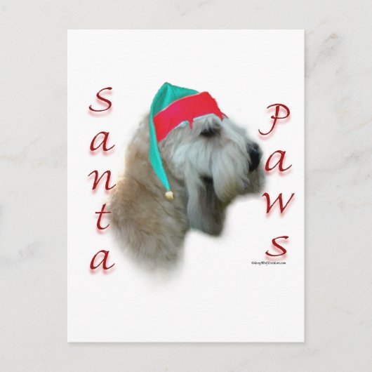 Zachte gecoate tarwedrager Santa Paws Feestdagenkaart (Voorkant)