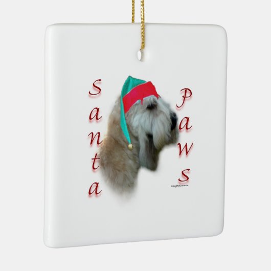 Zachte gecoate tarwedrager Santa Paws Keramisch Ornament (Rechts)