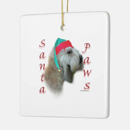 Zachte gecoate tarwedrager Santa Paws Keramisch Ornament (Links)