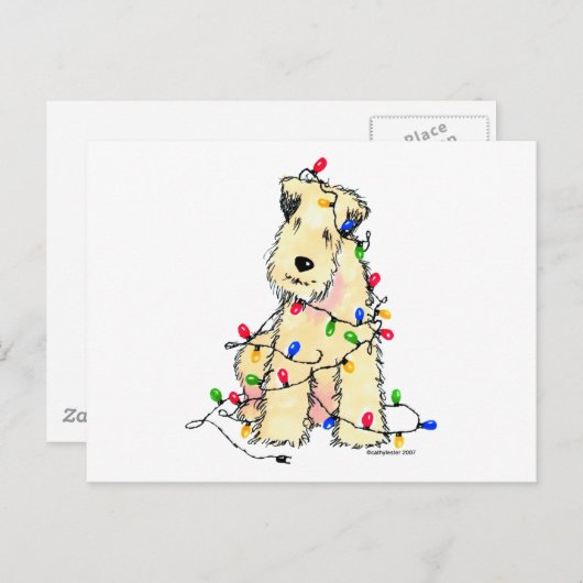 Zachte gecoate tarweterriër - Kerstmis Feestdagenkaart (Voorkant / Achterkant)