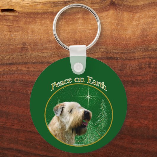 Zachte gecoate tarweterriër rust sleutelhanger (Achterkant)