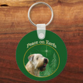 Zachte gecoate tarweterriër rust sleutelhanger (Voorkant)