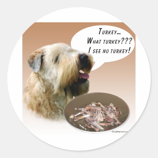 Zachte gecoate tarweterriër Turkije Ronde Sticker (Voorkant)