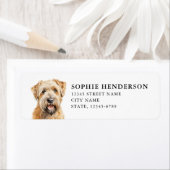 Zachte gecoate Wheaten Terrier retour adres label (Insitu)