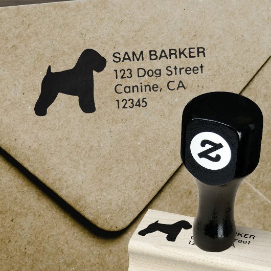 Zachte gecoate Wheaten Terrier retouradres Rubberstempel